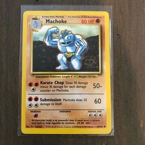 1990’s rare vintage Machoke card 34/102